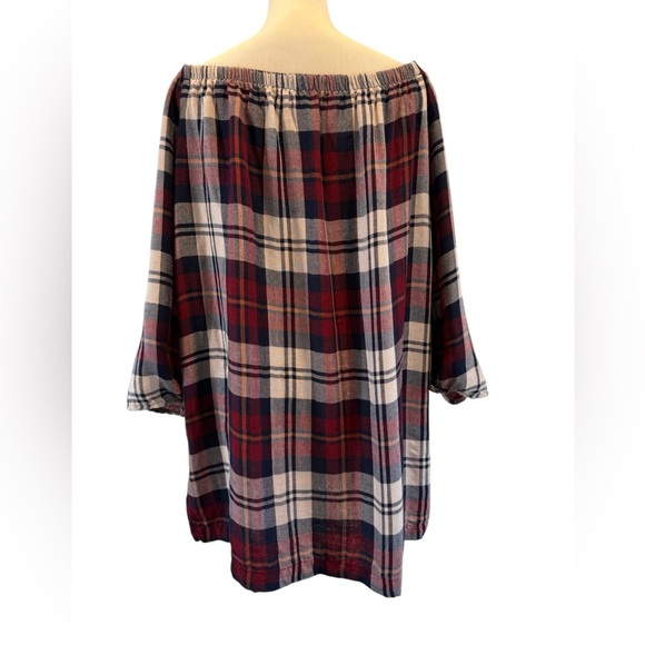 Anthropologie Cloth and Stone Off the Shoulder Plaid Dress - Picture 3 of 5